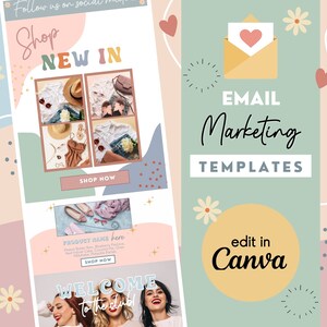 Email Marketing Templates Canva, Newsletter Template, Mailchimp, Done for you Email Newsletter, Mailing List Design, Ecommerce Marketing
