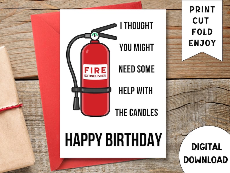 Printable Birthday Card, Funny Printable Card With Printable Envelope ...