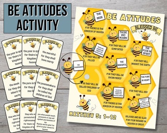 Beatitudes Matching Game: Homeschool Bible Study (Printable Flashcards)