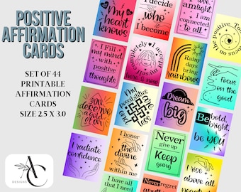 Printable Positive Affirmation Cards: Self-Love & Mindfulness (PDF)
