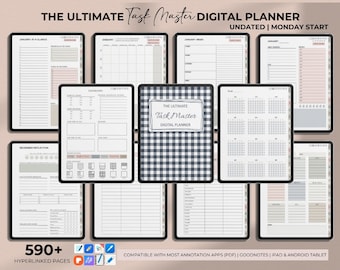 Undated Digital Life Planner: Goodnotes ADHD Minimal Planner (PDF)