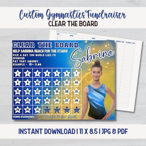 Clear the Board Custom Fundraiser Printable, Pick A Date to Donate, Dance Cheer Gymnastics Fundraiser, Dance team,  Calendar fundraiser