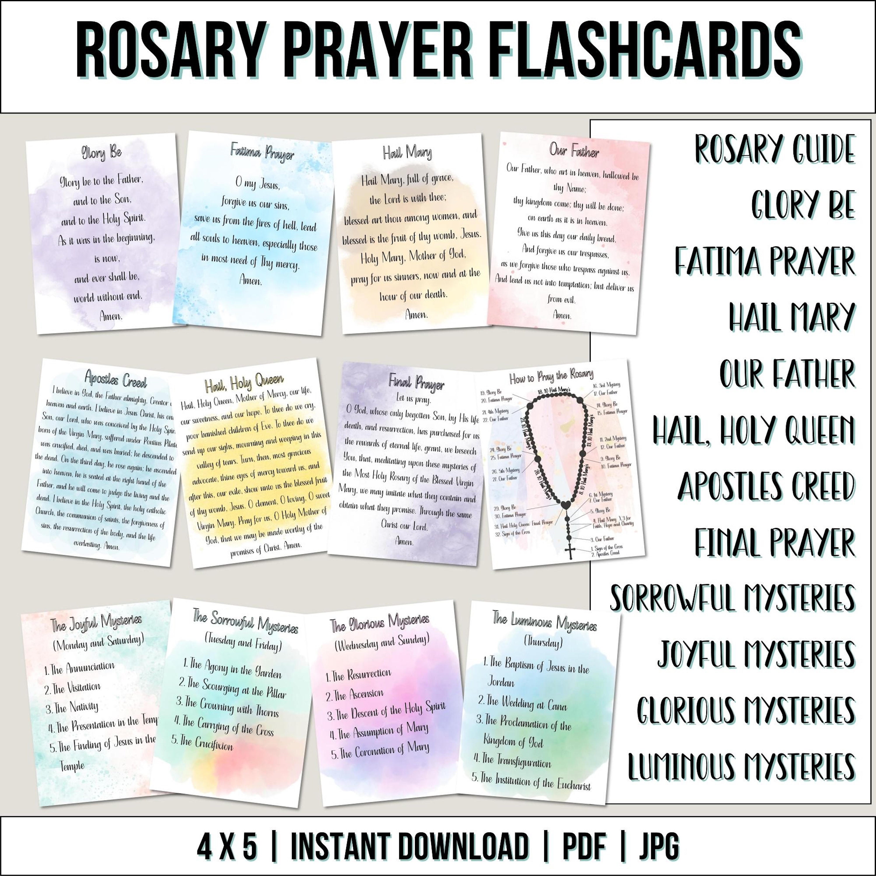 How to Pray the Rosary Printable, Holy Rosary Prayer Card, Catechism , Religious Education ...