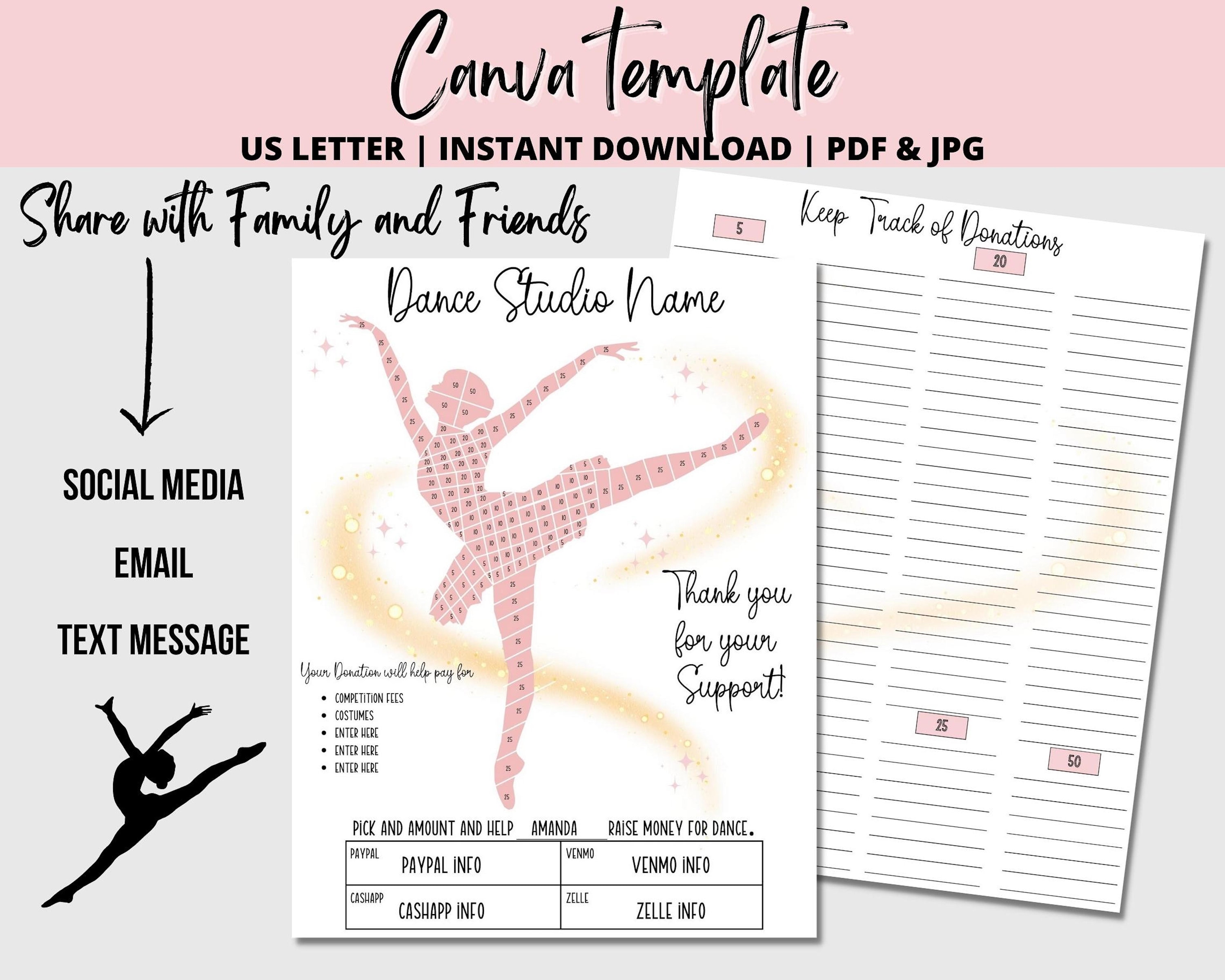 Dance Fundraiser Editable Canva Template, Dance Team Fundraiser Dance Fundraiser Editable Canva Template, Dance Team Fundraiser