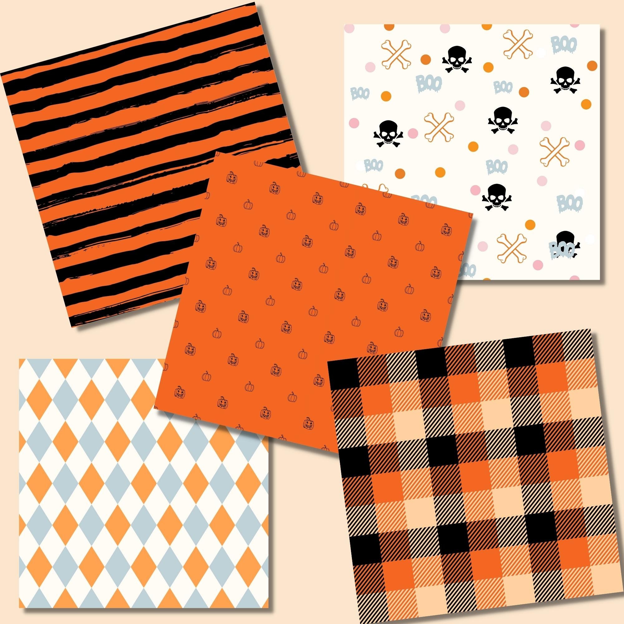 Pastel Halloween Digital Paper Pack, Seamless Patterns (PDF) - Etsy
