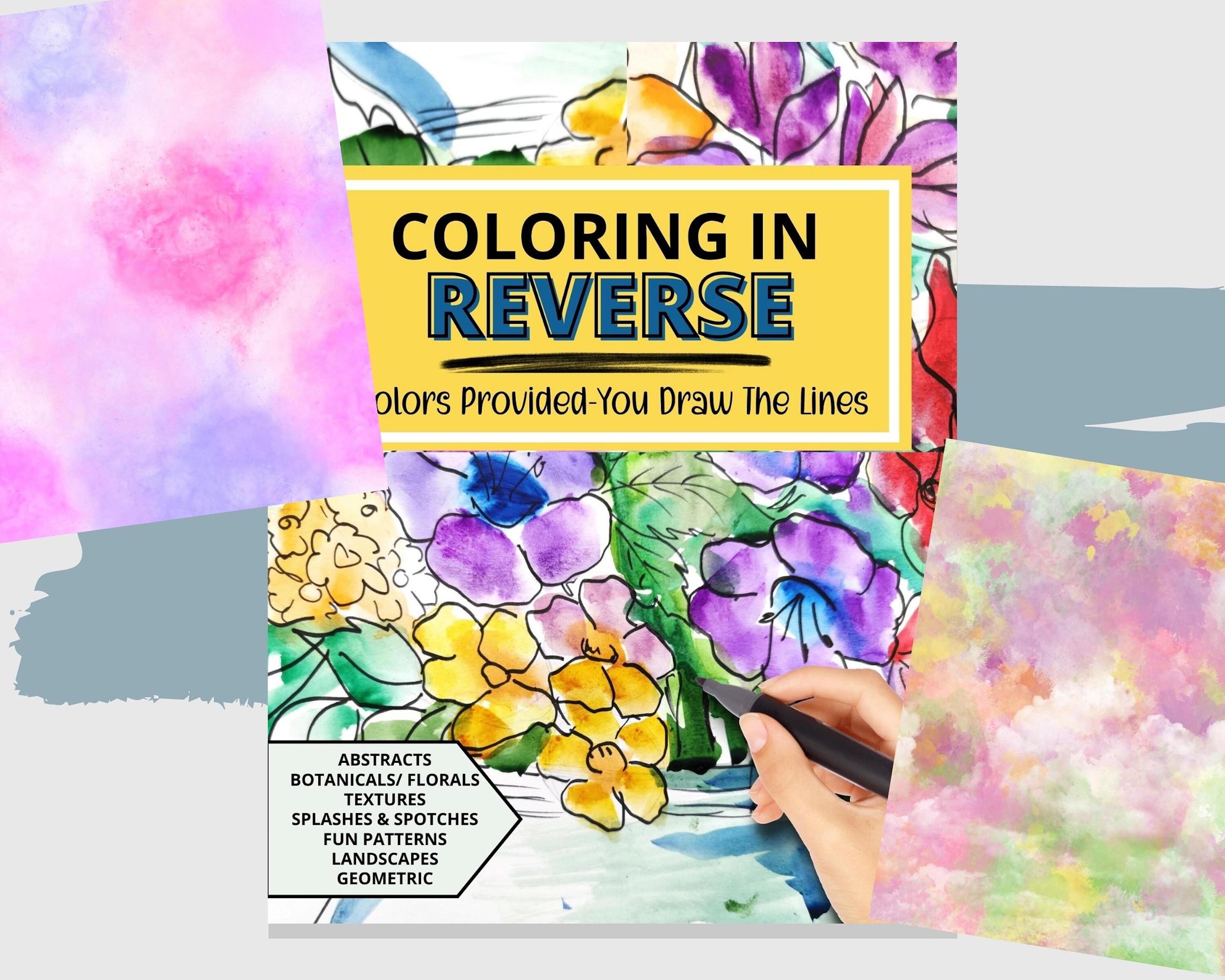 Backwards Coloring Digital Coloring Book PDF for Stress Etsy