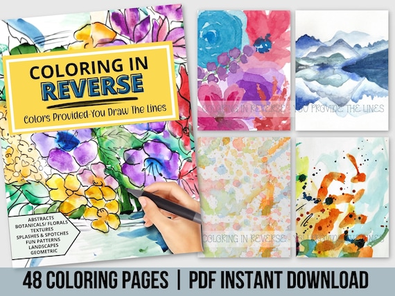 Printable Colour It Backwards Book Watercolours 1 - Reverse