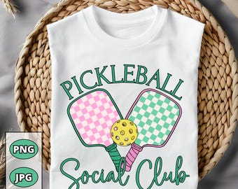 Preppy Pickleball Social Club PNG: Game Day Shirt Design (Digital Download)