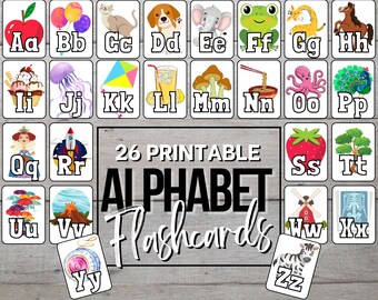 ABC Printable Flashcards: Montessori Homeschool Alphabet Cards (Digital Download)