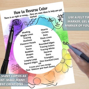 Reverse Watercolor Coloring Book: Abstract Designs for Stress Relief ...