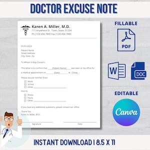 Note d&#39;excuses des médecins pour le travail, note imprimable d&#39;excuses médicales, note d&#39;excuses d&#39;école, note médicale d&#39;arrêt de travail, faux modèle de note de médecins