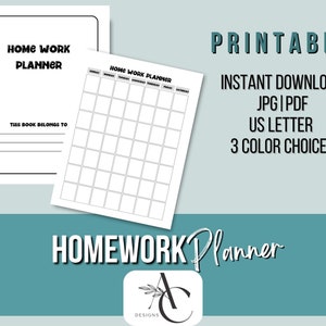 Homework Tracker Printable: School Assignment Checklist (PDF Download ...