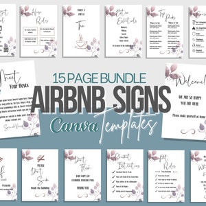 Printable Airbnb Sign Bundle, Vacation Rental Printables, Airbnb Host Canva Template, Airbnb and VRBO Signs, Airbnb Welcome Sign Checklist