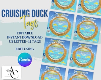 Cruising Duck Tags: Personalized Cruise Ducks, Editable Template (Digital Download)