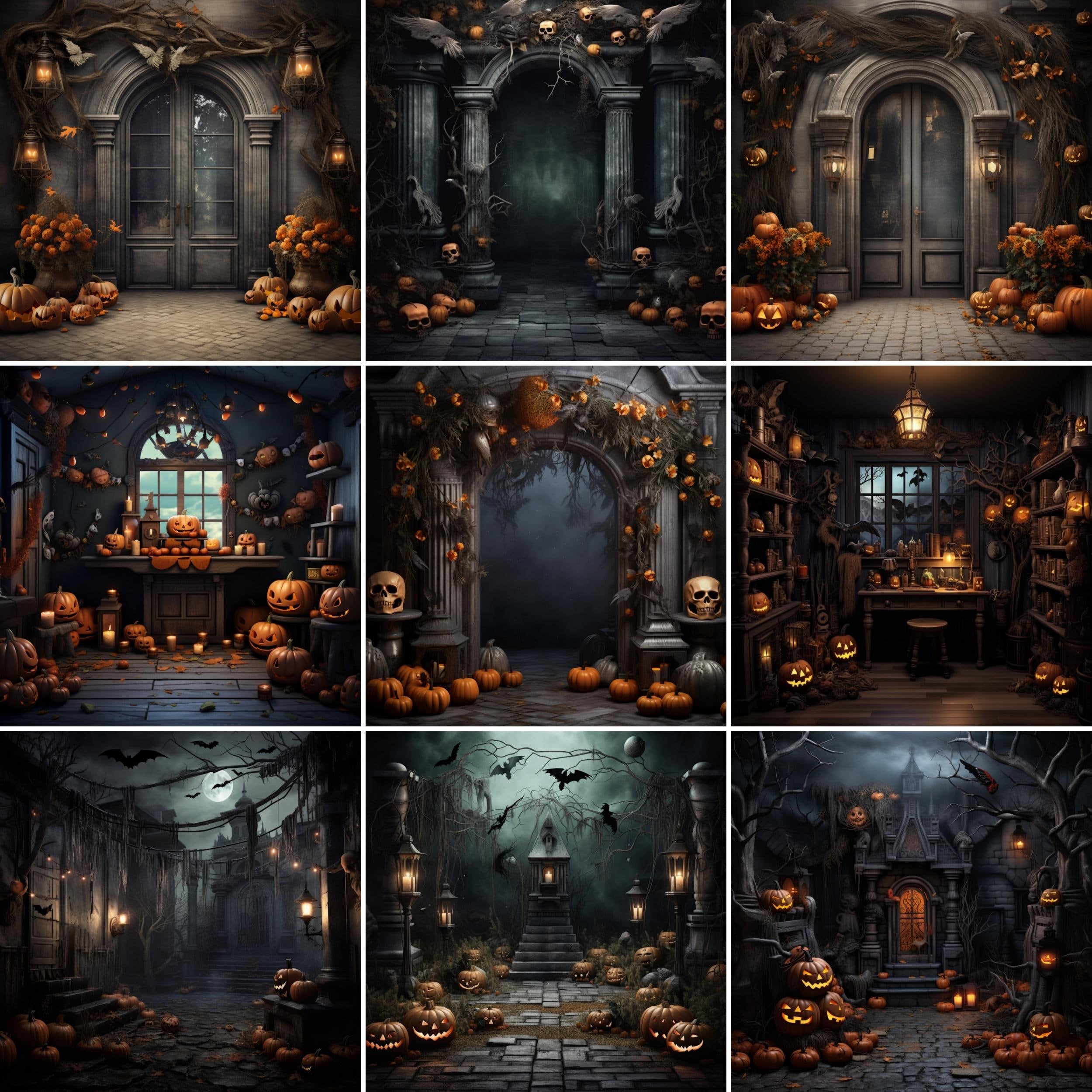 Halloween Digital Backdrops & Backgrounds, Overlays Fine Art