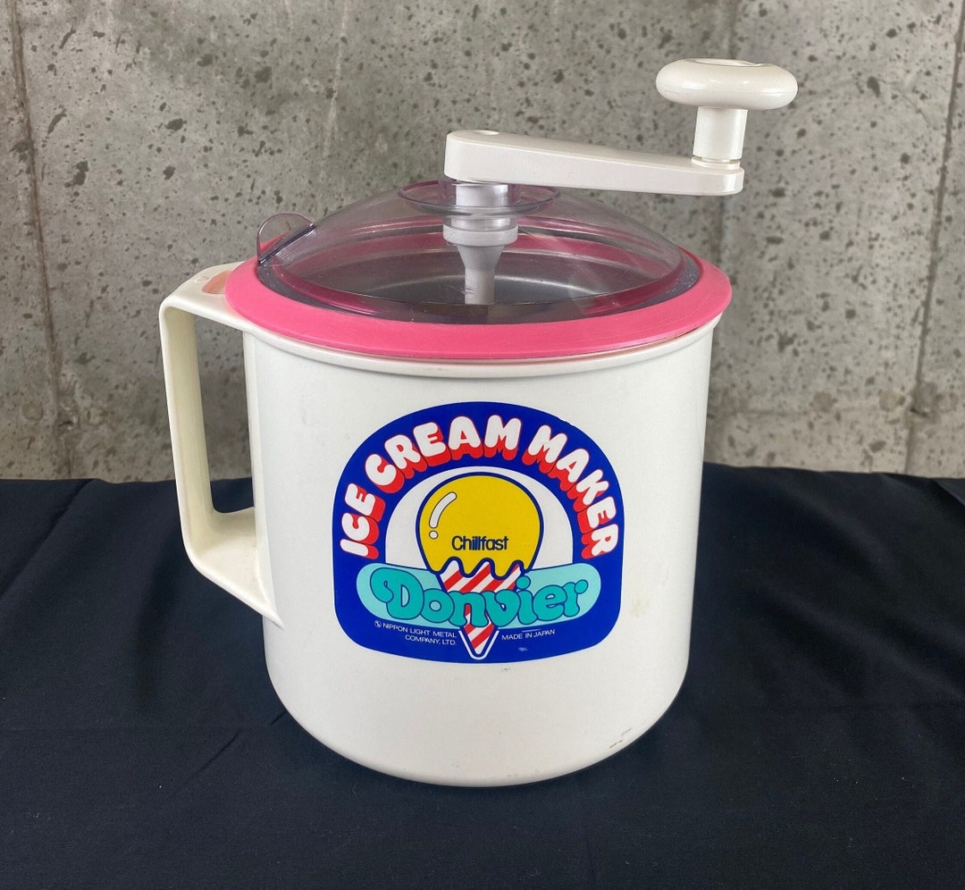 VINTAGE Donvier Ice Cream / Frozen Yogurt Maker Pink & White Etsy