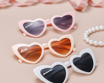 Lunettes de soleil de demoiselle d'honneur mariée en forme de coeur | Lunettes de soleil de demoiselle d'honneur de mariée | Lunettes de soleil coeur | Lunettes de soleil de mariage cadeau de demoiselle d'honneur