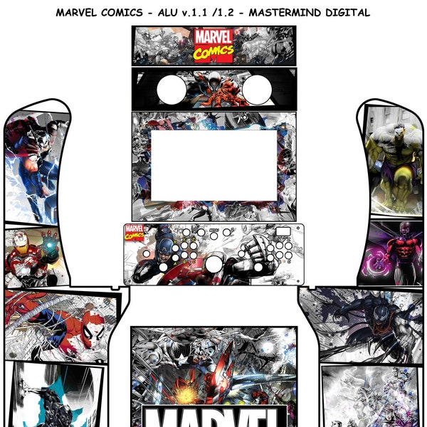 Marvel Comics Arcade Cabinet Graphics for ALU 1.1 (FX Version) Digital Files Only