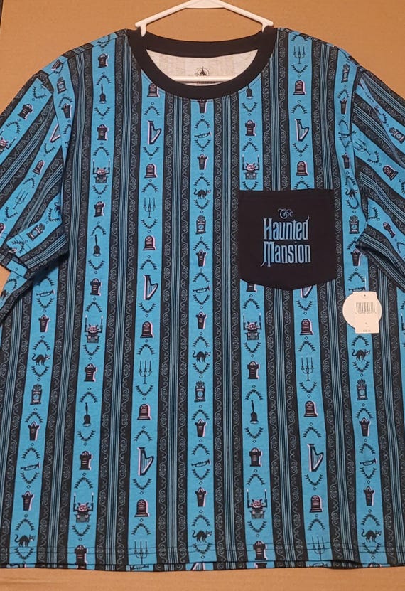 Walt Disney World's The Hauntrd Mansion Wallpaper Glow-in-the-Dark T-Shirt XL New With Tags