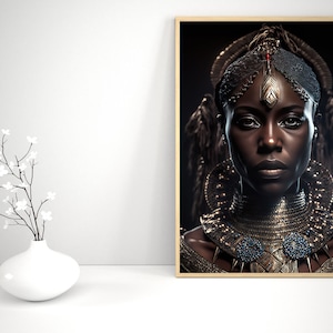 African Warrior, Female Warrior, Strong Melanin Princess - Downloadable Art Print