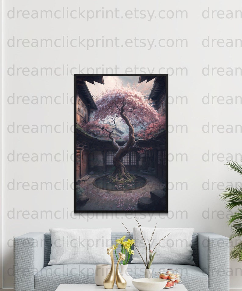 PRINTABLE Landscape Art Japanese Cherry Blossom Scenic Fantasy Art ...