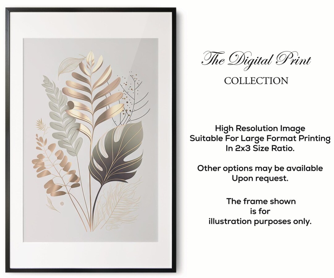 Large Botanical Wall Art Printable Home Decor Botanical Wall Art for