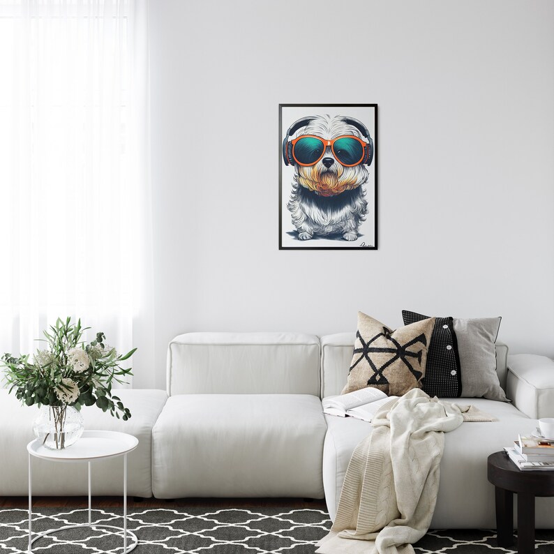 PRINTABLE Digital Wall Art Fantasy Wall Decor Rock N Rool Havanese Dogs