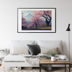 PRINTABLE Landscape Art | Japanese Cherry Blossoms | Realistic | Digital Download