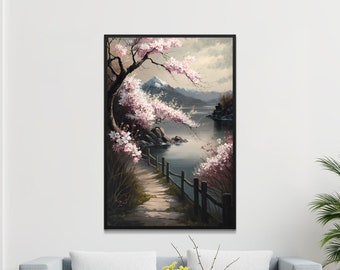 PRINTABLE Landscape Art Japanese Cherry Blossom Scenic - Etsy