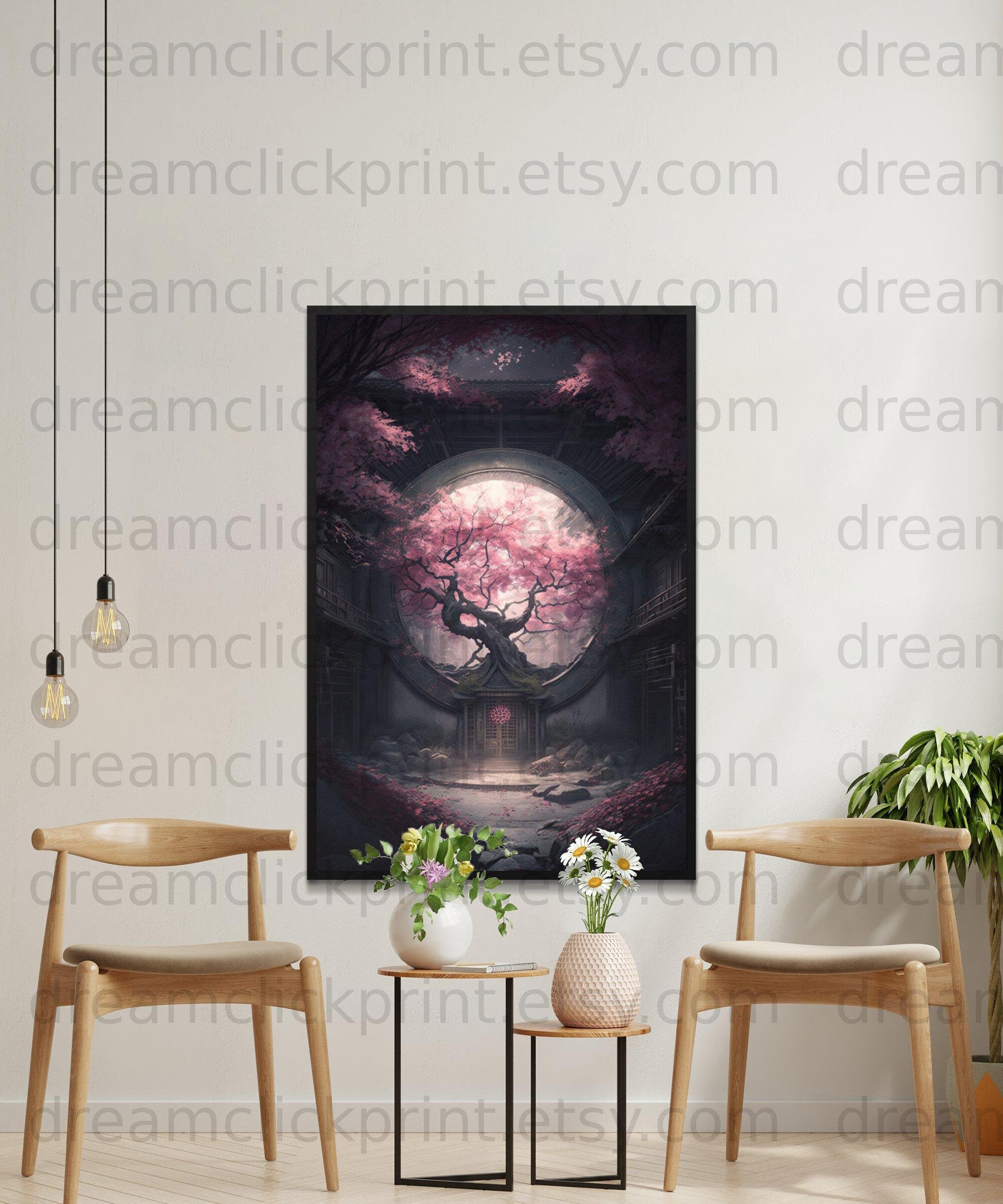 PRINTABLE Landscape Art Japanese Cherry Blossom Scenic - Etsy