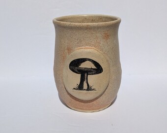 Taza de café con forma de seta hecha a mano, taza de té de cerámica rústica (473 ml)
