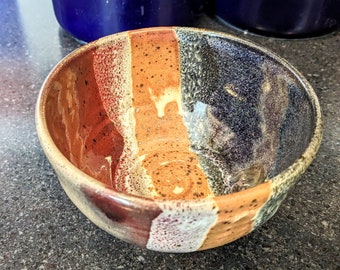 Red, White and Blue Pottery Bowl, Ceramic, USA, Hand Thrown Stoneware, America Bowl, Patriotic Bowl, Handmade, Wedding Gift, Ice Cream Bowl