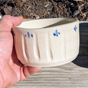 Handmade White and Blue Stoneware Ramekin, Wheel Thrown Mini Casserole image 3
