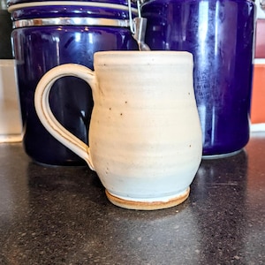 Handmade White Coffee Mug, Large Ceramic Cup, Rustic Wheel Thrown Coffee Cup, Pottery Gift, Unique Housewarming, Coffee Lover&#39;s Gift, 18 oz