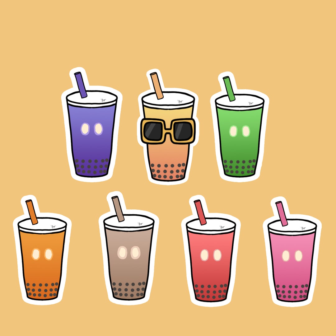 Boba Tea Bubble Tea Milk Tea 3 Inch Matte Sticker Custom Color | Cute ...