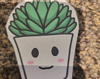 Cute Succulent Plant Matte Sticker, Gift for Plant Lovers (3 inch)