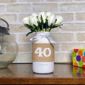 40th Birthday Centrepiece, Birthday Table Decorations, 40th Birthday Gift, Birthday Table Centrepiece, 40th Birthday Flowers personalised