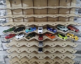 Toy Car Storage For 77 Cars Matchbox Car Storage 1:64 Car Shelf Wall Mounted Car  Matchbox Car Holder Toy Car Display Case Digital product