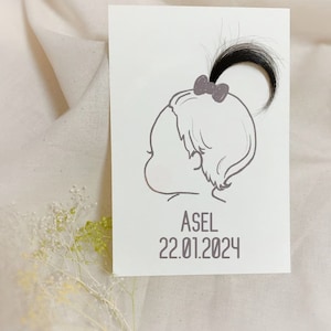Individuelles Babygeschenk, erste Haare, Babyzimmer Dekor, Babyerinnerungen, Andenken, erste Locke, Haarlocke, Gedenkmutter Geschenk, erster haarschnitt