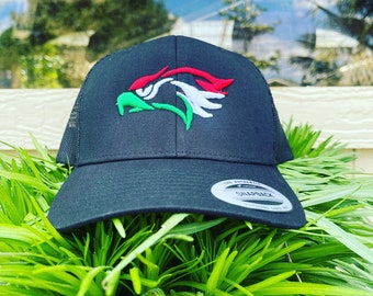 Mexican Eagle puff embroidered hat