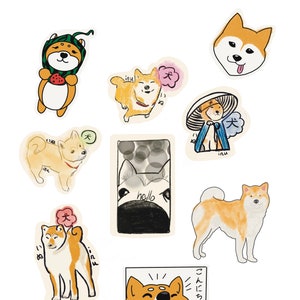 Stickers Shiba Inu chiot samouraï japonais