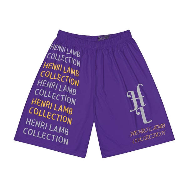 Henri Lamb Collection gray purple and gold Sports Shorts (AOP)