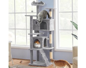 Luxury Cat Condo Cat Scratcher Cat Shelves Bed for Kitten Tower Cat Furniture Cat Tree Tower Climbing Post Cat Scratching Post Tower Cat Bed