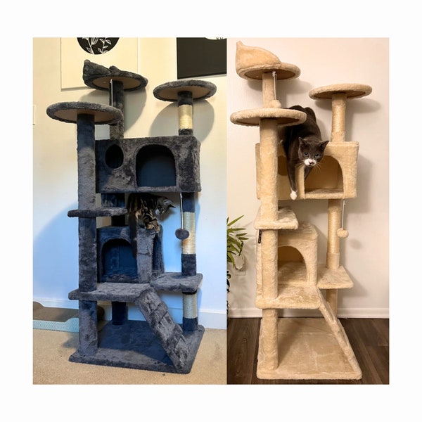 Cat Scratching Post Sisal Cat Scratcher Interactive Cat Bed for Indoor Kitten Tower Cat Furniture Cat Tree Climbing Post Cat Luxury Condo