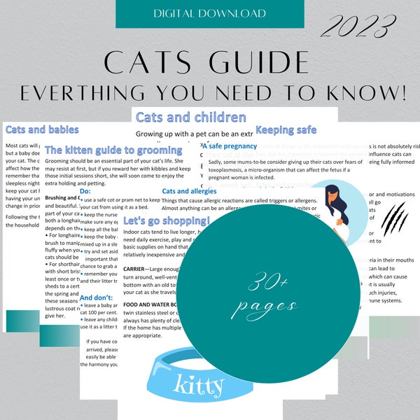 Cat Guide for New Cat Full Instructions List for Your Cat Gift for Cat Lover Digital Download for Adopt a Cat Know Your Furry Pet Friend Now