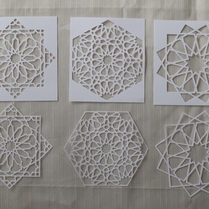 SET of 3 Geometric art Stencil, Islamic geometric art stencil, Sacred Geometry, Geometric Art, Ramadan activities, DIY, EID Gift