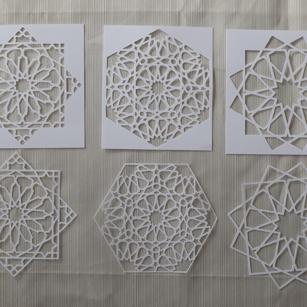 SET of 3 Geometric art Stencil, Islamic geometric art stencil, Sacred Geometry, Geometric Art, Ramadan activities, DIY, EID Gift