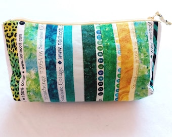 Recycled Fabric Cosmetic/Travel/Toiletry Bag  Cotton  Free Shipping