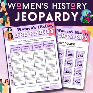International Women&#39;s Day Jeopardy Game | Women&#39;s Day Activity | Women&#39;s Day Trivia Game | Women&#39;s History Month Activity | Digital Download