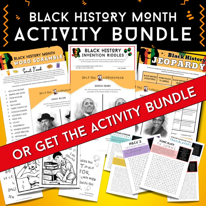 Black History Jeopardy Game Black History Trivia Game Fun Printable Games Black History Month
